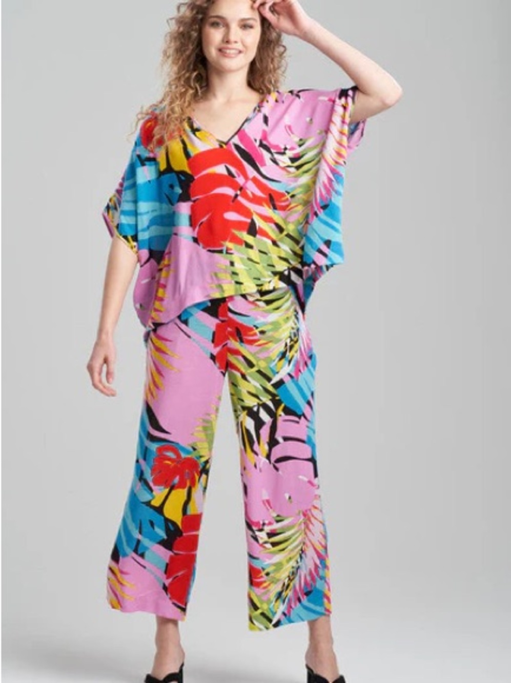 Natori Multicolor Tropical Print Set - Pink,‎ Red, Yellow & Black